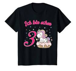 Kinder Ich bin schon drei 3. Geburtstag 3 Jahre Einhorn Mädchen T-Shirt von Geburtstags Kinder Design für Jungen & Mädchen