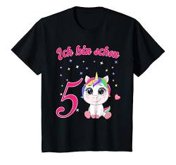 Kinder Ich bin schon fünf Einhorn Mädchen 5 Jahre 5. Geburtstag T-Shirt von Geburtstags Kinder Design für Jungen & Mädchen