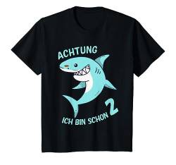 Kinder Kinder 2. Geburtstag Hai Haifisch 2 Jahre Mädchen Junge T-Shirt von Geburtstags Kinder Geschenk für Mädchen & Junge