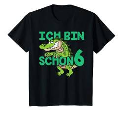 Kinder Kinder 6. Geburtstag Krokodil 6 Jahre Mädchen Junge T-Shirt von Geburtstags Kinder Geschenk für Mädchen & Junge