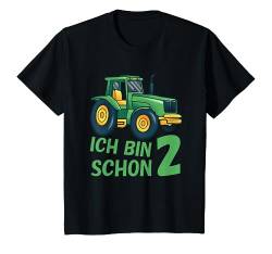 Kinder Traktor Kinder 2. Geburtstag Trecker 2 Jahre Mädchen Junge T-Shirt von Geburtstags Kinder Geschenk für Mädchen & Junge