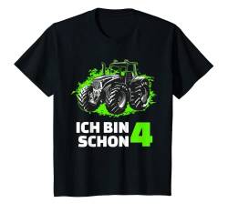Kinder Traktor Trecker Kinder 4. Geburtstag 4 Jahre Mädchen Junge T-Shirt von Geburtstags Kinder Geschenk für Mädchen & Junge