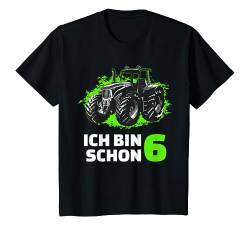 Kinder Traktor Trecker Kinder 6. Geburtstag 6 Jahre Mädchen Junge T-Shirt von Geburtstags Kinder Geschenk für Mädchen & Junge