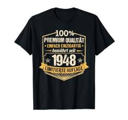 76. Geburtstag Mann Frau 76 Jahre 1948 Deko Lustig Geschenk T-Shirt von Geburtstagsgeschenk Damen Herren 1948 Geschenkidee