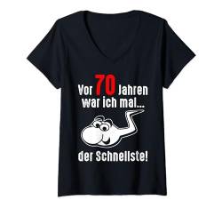 Damen 70. Geburtstag Mann Frau 70 Jahre 1954 Deko Lustig Geschenk T-Shirt mit V-Ausschnitt von Geburtstagsgeschenk Damen Herren 1954 Geschenkidee