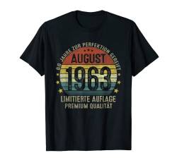 August 1963 60 Jahre Limited Edition 60. Geburtstag Mann T-Shirt von Geburtstagsgeschenk Damen Herren 1963 Geschenkidee