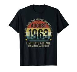 August 1963 Jahrgang Geschenk Lustig 60. Geburtstag Mann T-Shirt von Geburtstagsgeschenk Damen Herren 1963 Geschenkidee