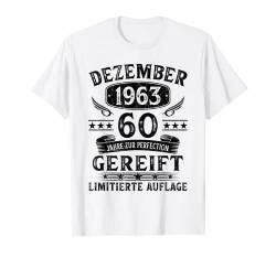 Dezember 1963 Jahrgang Geschenk Lustig 60. Geburtstag Mann T-Shirt von Geburtstagsgeschenk Damen Herren 1963 Geschenkidee