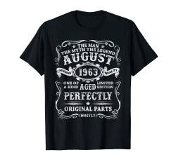 Herren August 1963 Jahrgang Geschenk Lustig 60. Geburtstag Mann T-Shirt von Geburtstagsgeschenk Damen Herren 1963 Geschenkidee