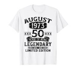 August 1973 Jahrgang Geschenk Lustig 50. Geburtstag Mann T-Shirt von Geburtstagsgeschenk Damen Herren 1973 Geschenkidee