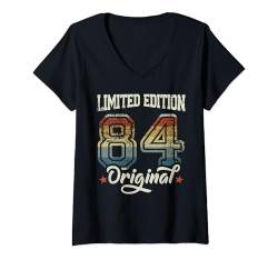 Damen 40. Geburtstag Mann Frau 40 Jahre 1984 Deko Lustig Geschenk T-Shirt mit V-Ausschnitt von Geburtstagsgeschenk Damen Herren 1984 Geschenkidee