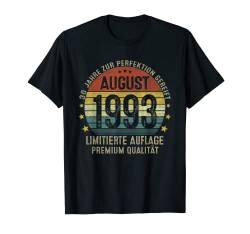 August 1993 30 Jahre Limited Edition 30. Geburtstag Mann T-Shirt von Geburtstagsgeschenk Damen Herren 1993 Geschenkidee