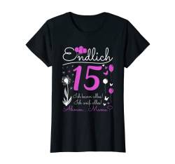 Endlich 15 Jahre Ich Kann Alles 15. Geburtstag Pusteblume T-Shirt von Geburtstagsgeschenke Für Frauen Mädchen Freundin