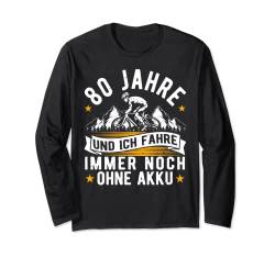 80. Geburtstag Mann Fahrrad, Fahrradfahrer, 80 Jahre Biker Langarmshirt von Geburtstagsgeschenke Für Radfahrer & Rad Geschenke