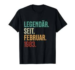 Legendär. Seit. Februar. 1983. Retro Birthday T-Shirt von Geburtstagsgeschenke für Männer und Frauen