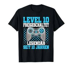 Level 10 Freigeschaltet 10. Geburtstag Legendär Gamer T-Shirt von Geburtstagsidee Damen Herren Mädchen Jungen Kinder