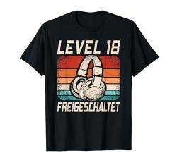 Level 18 Freigeschaltet 18. Geburtstag 18 Jahre Retro Gamer T-Shirt von Geburtstagsidee Damen Herren Mädchen Jungen Kinder