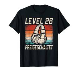 Level 26 Freigeschaltet 26. Geburtstag 26 Jahre Retro Gamer T-Shirt von Geburtstagsidee Damen Herren Mädchen Jungen Kinder