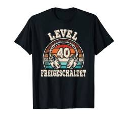 Level 40 Freigeschaltet 40. Geburtstag 40 Jahre Alt Gamer T-Shirt von Geburtstagsidee Damen Herren Mädchen Jungen Kinder