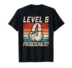 Level 5 Freigeschaltet 5. Geburtstag 5 Jahre Retro Gamer T-Shirt von Geburtstagsidee Damen Herren Mädchen Jungen Kinder