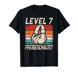 Level 7 Freigeschaltet 7. Geburtstag 7 Jahre Retro Gamer T-Shirt von Geburtstagsidee Damen Herren Mädchen Jungen Kinder