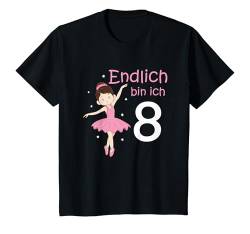 Kinder 8.Geburtstag 8 Jahre Ballerina Mädchen Tutu Ballett Tanzen T-Shirt von Geburtstagskinder & Jungen Mädchen Geschenkideen