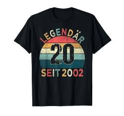 20. Geburtstag Legendär Seit 2002 Jahrgang 20 Jahre alt T-Shirt von Geburtstagsparty Vintage Style Retro