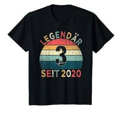 Kinder 3. Geburtstag Legendär seit 2020 Vintage 3 Jahre alt T-Shirt von Geburtstagsparty Vintage Style Retro