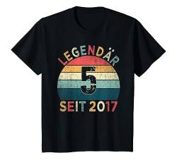 Kinder 5. Geburtstag Legendär Seit 2017 Jahrgang 5 Jahre alt T-Shirt von Geburtstagsparty Vintage Style Retro