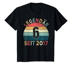 Kinder 6. Geburtstag Legendär Seit 2017 Jahrgang 6 Jahre alt T-Shirt von Geburtstagsparty Vintage Style Retro