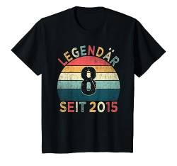 Kinder 8. Geburtstag Legendary Since 2015 Vintage 8 Jahre alt T-Shirt von Geburtstagsparty Vintage Style Retro