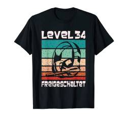 Vintage Retro Level 34 Jahre freigeschaltet Geburtstag Gamer T-Shirt von Geburtstagsshirt Geschenk Shop Erwachsene & Kinder