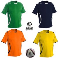 Fußballtrikot Geco Fußballtrikot Geco Fußball Trikot Levante kurzarm zweifarbig seitliche Mesh Einsätze von Geco Sportswear