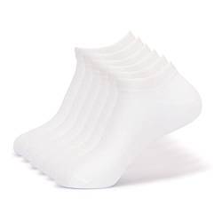 Geesy Bambus Sneaker Socken 6 Paar für Damen und Herren, Weiß | 6er Pack, 43-46 von Geesy