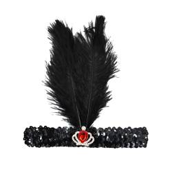 Feder Haarband Stirnband | Haarschmuck für Damen & Mädchen | Accessoire zu Silvester, Neujahr, Hochzeit, Karneval, Fasching Party von Gefomuofe