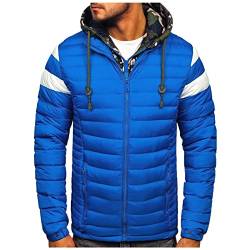 Gefomuofe Daunenjacke Herren Winter Leicht mit Kapuze Steppjacke Herbst mit Kordelzug Übergangsjacke Outdoor mit Reißverschlüsse Trapstar Jacke Lang Winterjacke Glänzend Puffer Jacke Herrenjacke von Gefomuofe