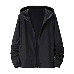 Gefomuofe Herren Jacke Wasserdicht Regular Fit Windbreaker Farbe Jacke Reißverschluss Outwear Regenjacke Herren Wasserdicht Atmungsaktiv mit Kapuze Taschen Frühling/Herbst von Gefomuofe