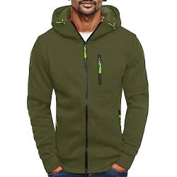 Gefomuofe Herren Kapuzenpullover Zipper Hoodie Herren Kapuzenjacke Sweatjacke mit Reißverschluss Kordelzug Casual Sport Jacke Herbst Winter Sweatshirt von Gefomuofe