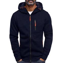 Gefomuofe Herren Kapuzenpullover Zipper Hoodie Herren Kapuzenjacke Sweatjacke mit Reißverschluss Kordelzug Casual Sport Jacke Herbst Winter Sweatshirt von Gefomuofe