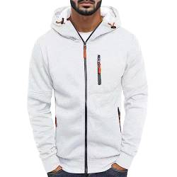 Gefomuofe Herren Kapuzenpullover Zipper Hoodie Herren Kapuzenjacke Sweatjacke mit Reißverschluss Kordelzug Casual Sport Jacke Herbst Winter Sweatshirt von Gefomuofe