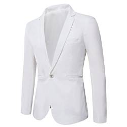 Gefomuofe Herren Sakko Sportlich Freizeit Blazer Fit Anzug Lässig Hochzeit Festlich Blazerjacke Slim Fit Blazer Männer Jackett Business Anzugjacke mit einem Knopf aus Waffelstoff von Gefomuofe