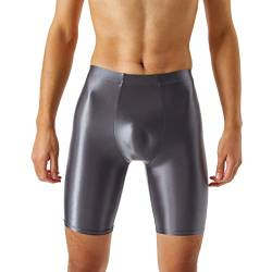 Gefomuofe Männer Wetlook Boxershorts Sexy Unterwäsche Herren Lack Unterhosen Badeshort Bade Hose Boxershort mit Latex Lack Leder Optik sexy Unterwäsche Reizwäsche Clubwear Slips aushöhlen von Gefomuofe