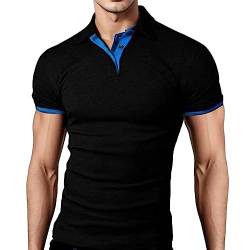 Gefomuofe Poloshirt Herren Slim Fit T Shirts Männer Hemd Herren Kurzarm Giraffe Stickerei T-Shirt Sommer Slim Fit Golf Sports von Gefomuofe