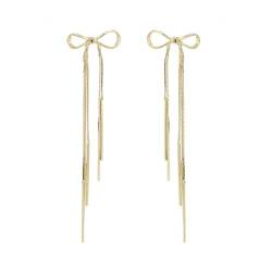 Bow Earrings Gold Silber Bogen Ohrstecker Ohrringe für Damen, Schleifen Schmuck Gold Shiny Bow Hypoallergenic Stud Earrings (Gold 2) von Gehanico