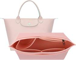 Geldbörsen Organizer Einsatz für Taschen, Filz Handtaschen Organizer mit Mehreren Taschen für Handtaschen, zusammenklappbarer Tragetaschen Organizer, Kulturbeutel, Geschenk zum Muttertag (Pink,M) von Gehanico