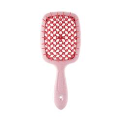 Haarbürsten Gebogene Frisör Ventbürste Lockenbürste Skelettbürste Barber Curved Vent Brush, Salon Föhnbürste Antistatisch Barber Brush (Pink) von Gehanico