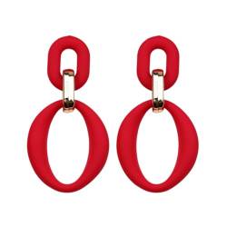 Rechteckige Acryl-Ohrringe Geometrische Persönlichkeit Ohrringe Mode Acryl Oval Tropfen Ohrringe für Frauen Mädchen Party Zubehör Modeschmuck Geschenk für Neujahr, Bambus von Gehanico