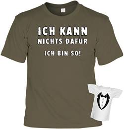 Fun T-Shirt Ich kann Nichts dafür - Ich Bin so Shirt Bedruckt Geschenk Set mit Mini Flaschenshirt von Geile-Fun-T-Shirts