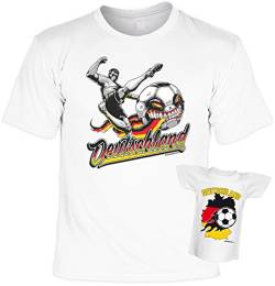 Fussball T-Shirt Deutschland mit Ball Shirt Bedruckt Geschenk Set mit Mini Flaschenshirt von Geile-Fun-T-Shirts