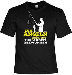 Herren Angler T-Shirt - Zum Angeln geboren - lustige Angel-Shirts Geburtstag Geschenk für Männer Fun-Shirts Bedruckt schwarz von Geile-Fun-T-Shirts